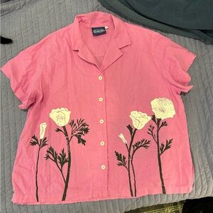 Big Bud Press Pink Poppies button down pantry shirt *Never worn*